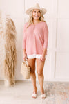 Willow Waffle Knit Top in Blush