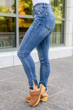 Judy Blue Winona Released Hem Side Slit Skinnies