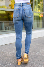 Judy Blue Winona Released Hem Side Slit Skinnies