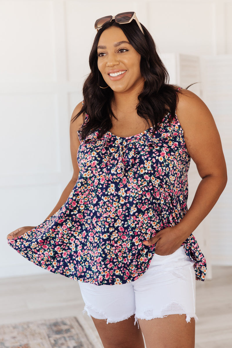 Wispy Ruffle Floral Tank