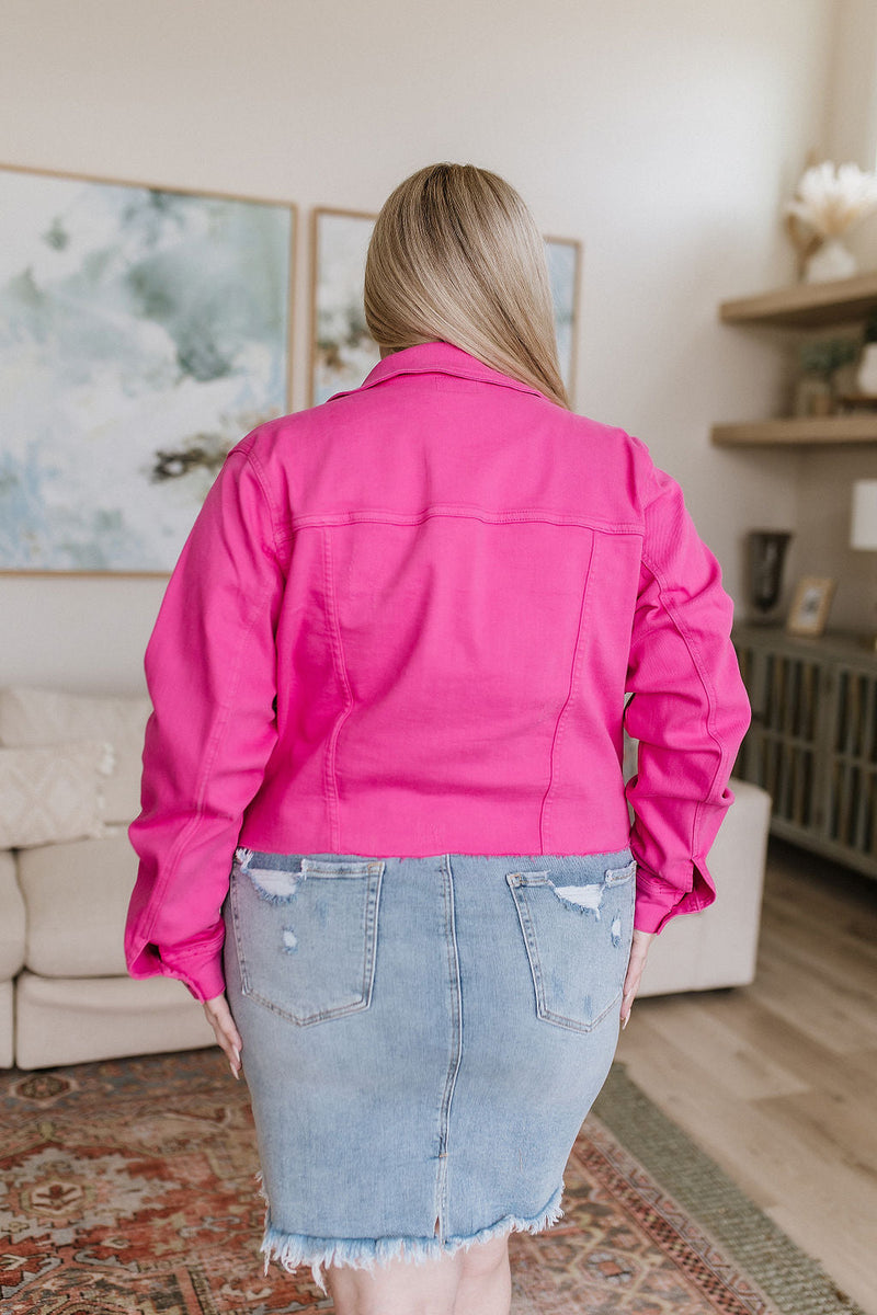 Judy Blue With a Whisper Denim Jacket in Hot Pink