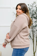 Zip Up Hoodie Sweat Jacket in Mocha