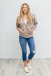 Zip Up Hoodie Sweat Jacket in Mocha