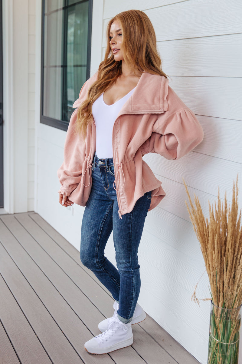 Zipped and Cinched Zip Up Jacket