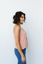 Charlize Surplice Tank In Blush