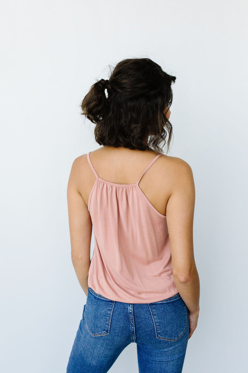 Charlize Surplice Tank In Blush