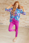 Magic Ankle Crop Skinny Pants in Spring Magenta