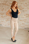 Magic Ankle Crop Skinny Pants in Khaki