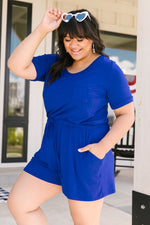 From Romp To Rest Romper in Blue