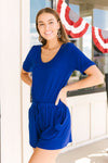 From Romp To Rest Romper in Blue