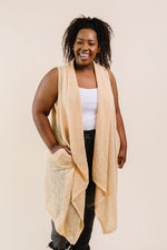 Gauzy Bohemian Cardi Vest In Gold