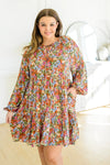 Loving Life Tiered Knee Length Floral Dress