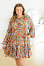 Loving Life Tiered Knee Length Floral Dress