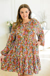 Loving Life Tiered Knee Length Floral Dress