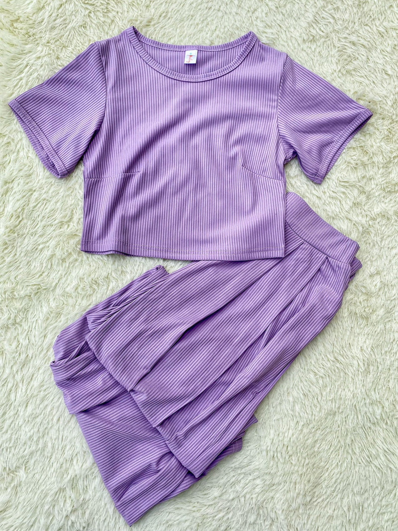 PREORDER: Petite Length Cropped Lounge Set in Four Colors