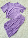 PREORDER: Petite Length Cropped Lounge Set in Four Colors