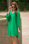 Jessie Balloon Sleeve Dress in Kelly Green