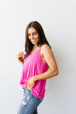 Simply Twisted Tank In Pink