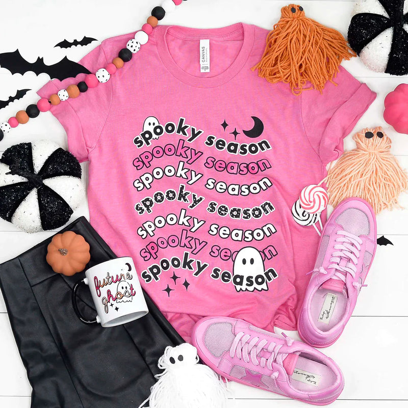 PREORDER: Spooky Season Graphic Tee in Pink