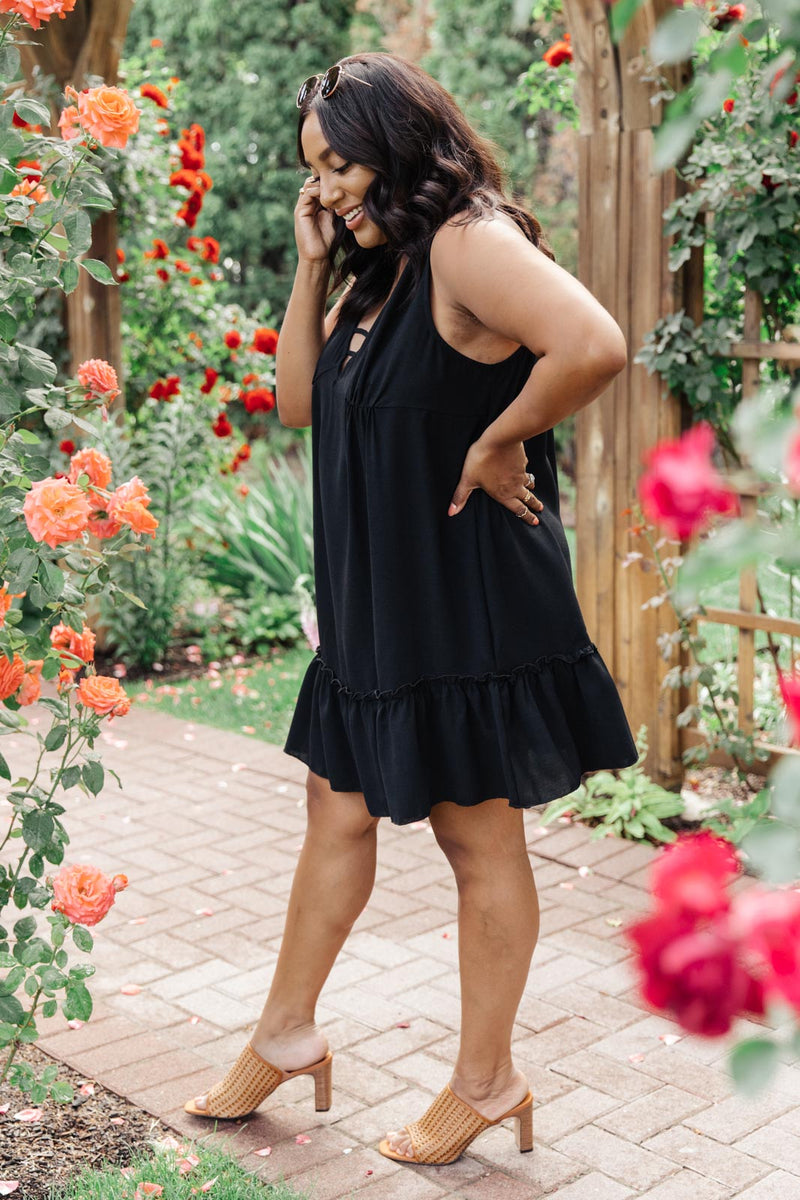 Tiered in Black Dress